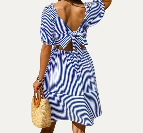 Blue striped dress