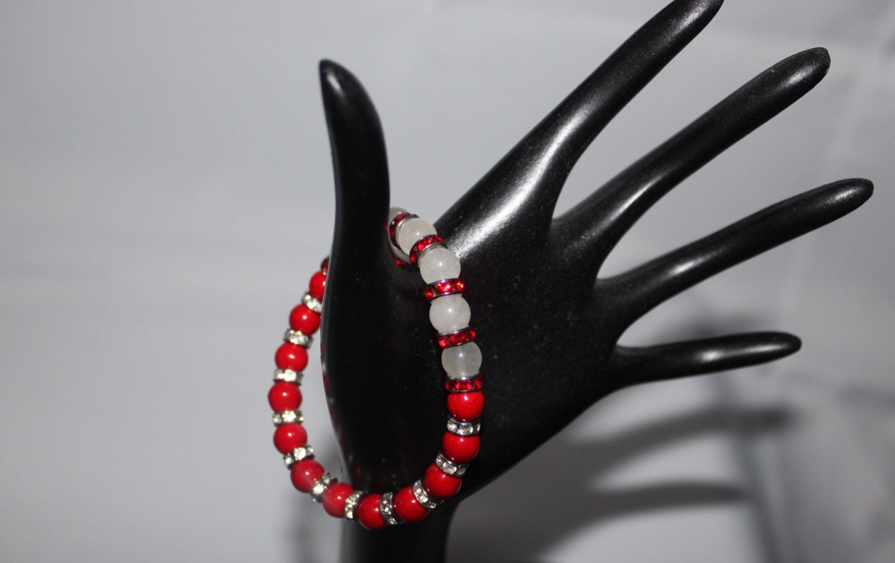 Red and clear bracelet