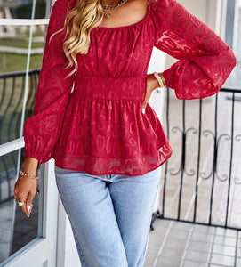 Ruffled long sleeve top