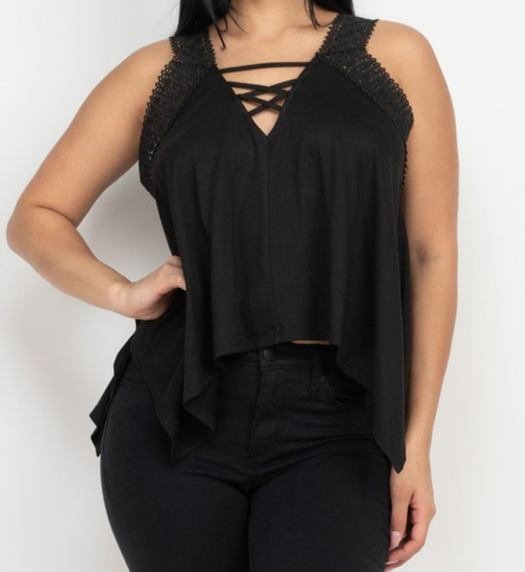 V Neck Sleeveless Top